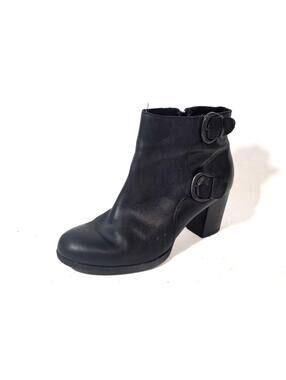 born bootie ankle boots leather zip up leather black women's 7 M